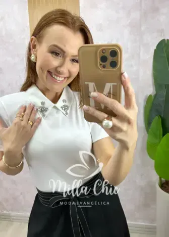 Blusa Juliana com gola - Milla Chic