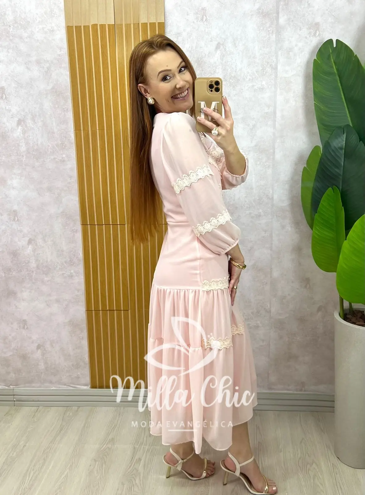 Vestido Fabiane em chiffon – Rosa Pó – Milla Chic Vestido Fabiane em chiffon - Rosa Pó - Milla Chic