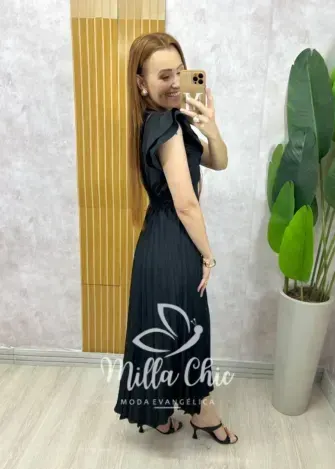 Vestido Sônia plissado - Milla Chic