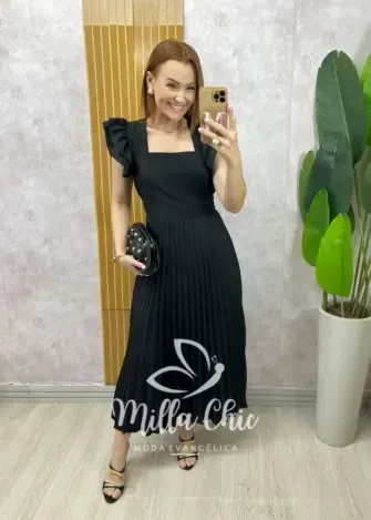 Vestido Sônia plissado - Milla Chic