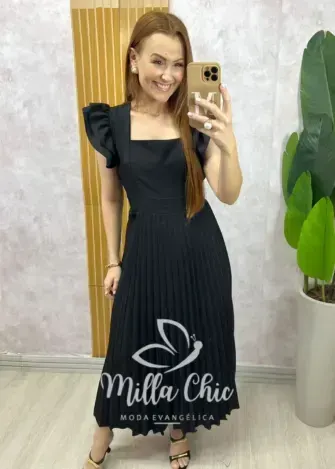 Vestido Sônia plissado - Milla Chic