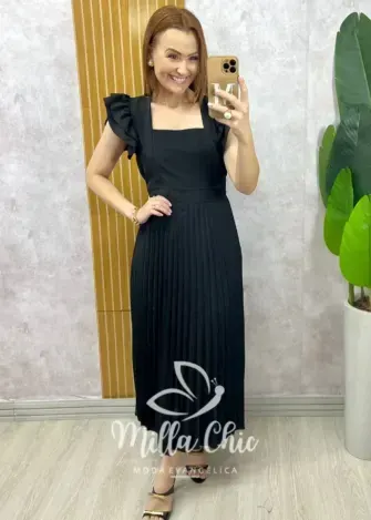 Vestido Sônia plissado - Milla Chic
