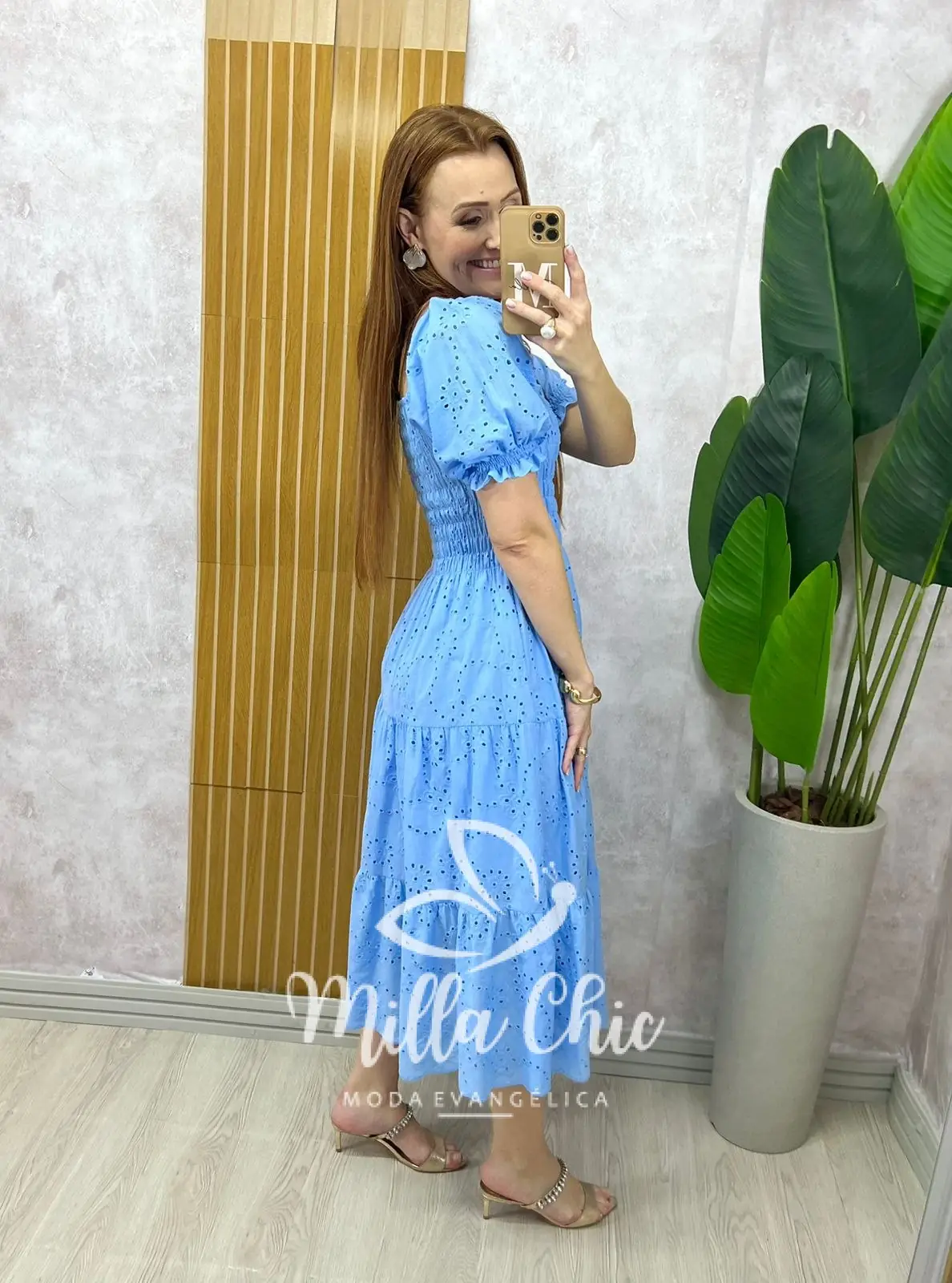 Vestido Yasmim em lesie azul Celeste – Milla Chic Vestido Yasmim em lesie azul Celeste - Milla Chic