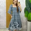Vestido Luana em jeans bordado - Milla Chic