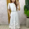 Vestido Joyce  em Lesie algodão Branco - Milla Chic