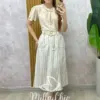 Saia Lisa Em Linho - Areia - Milla Chic