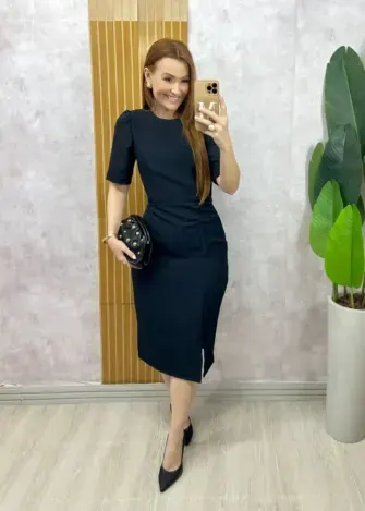 Vestido Irene em alfaiataria - Preto - Milla Chic