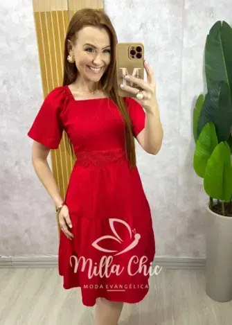 Vestido Daniela - Vermelho Cereja - Milla Chic