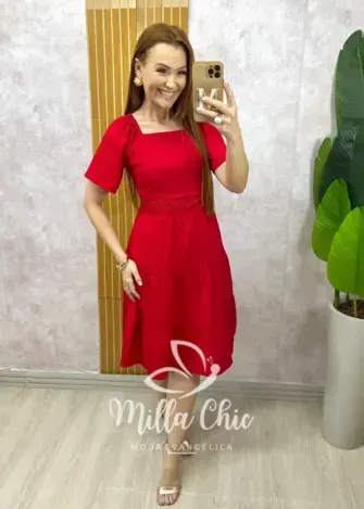 Vestido Daniela - Vermelho Cereja - Milla Chic