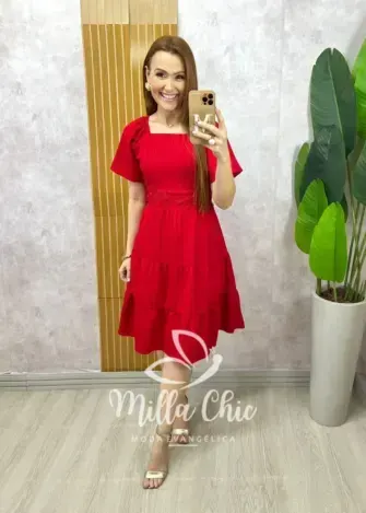 Vestido Daniela - Vermelho Cereja - Milla Chic