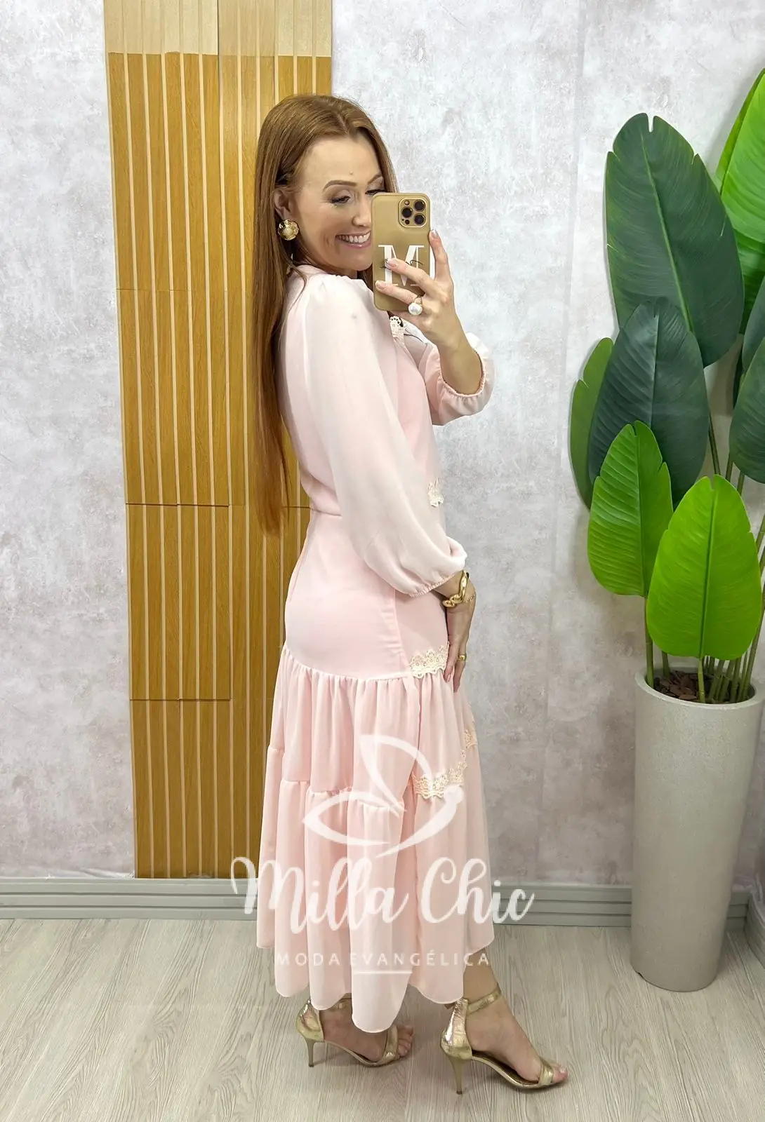 Vestido Fabiane em chiffon – Rosa delicate – Milla Chic Vestido Fabiane em chiffon - Rosa delicate - Milla Chic