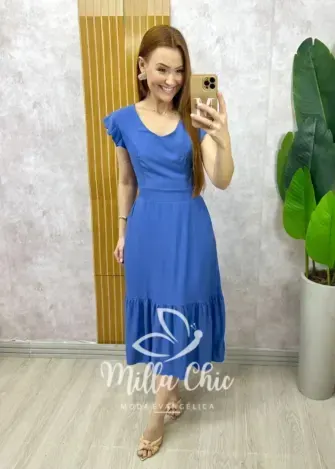 Vestido Alicia em viscosarja vermelho cereja - Milla Chic