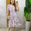 Vestido Cássia em linho menta - estampado - Milla Chic