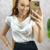 Blusa Amália em cetim Branca - Milla Chic