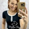 Milla Chic - millachic com br blusa marjorie polo em viscolycra preto Blusa Marjorie Polo Em Viscolycra -Preto - Milla Chic
