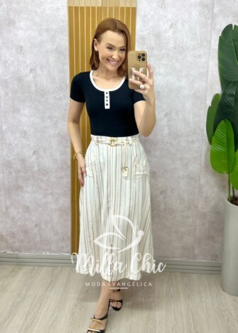 Milla Chic - millachic com br blusa marjorie polo em viscolycra preto 2 Blusa Marjorie Polo Em Viscolycra -Preto - Milla Chic