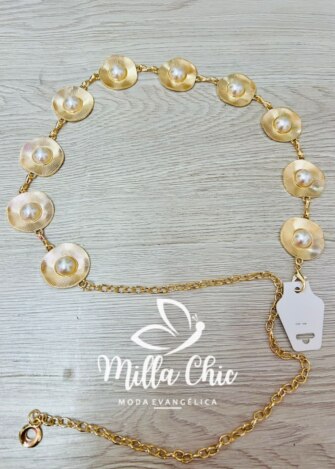 Cinto Dourado Com Pérola - Milla Chic