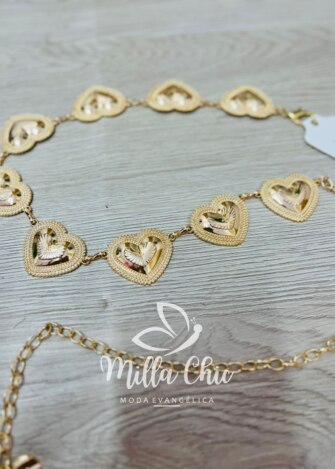 Cinto Dourado De Coração - Milla Chic