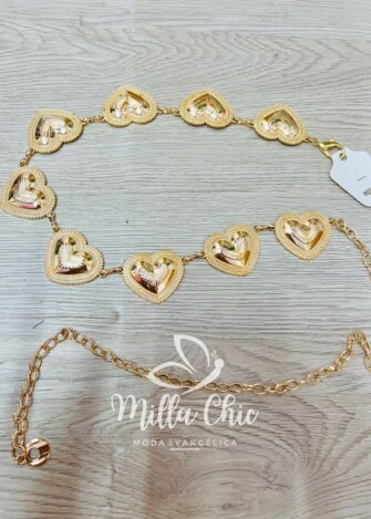 Cinto Dourado De Coração - Milla Chic