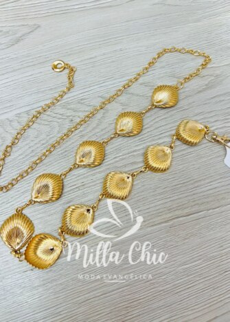 Cinto Dourado De Concha - Milla Chic