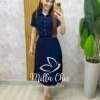 Conjunto Antonela em linho - Azul Marinho - Milla Chic