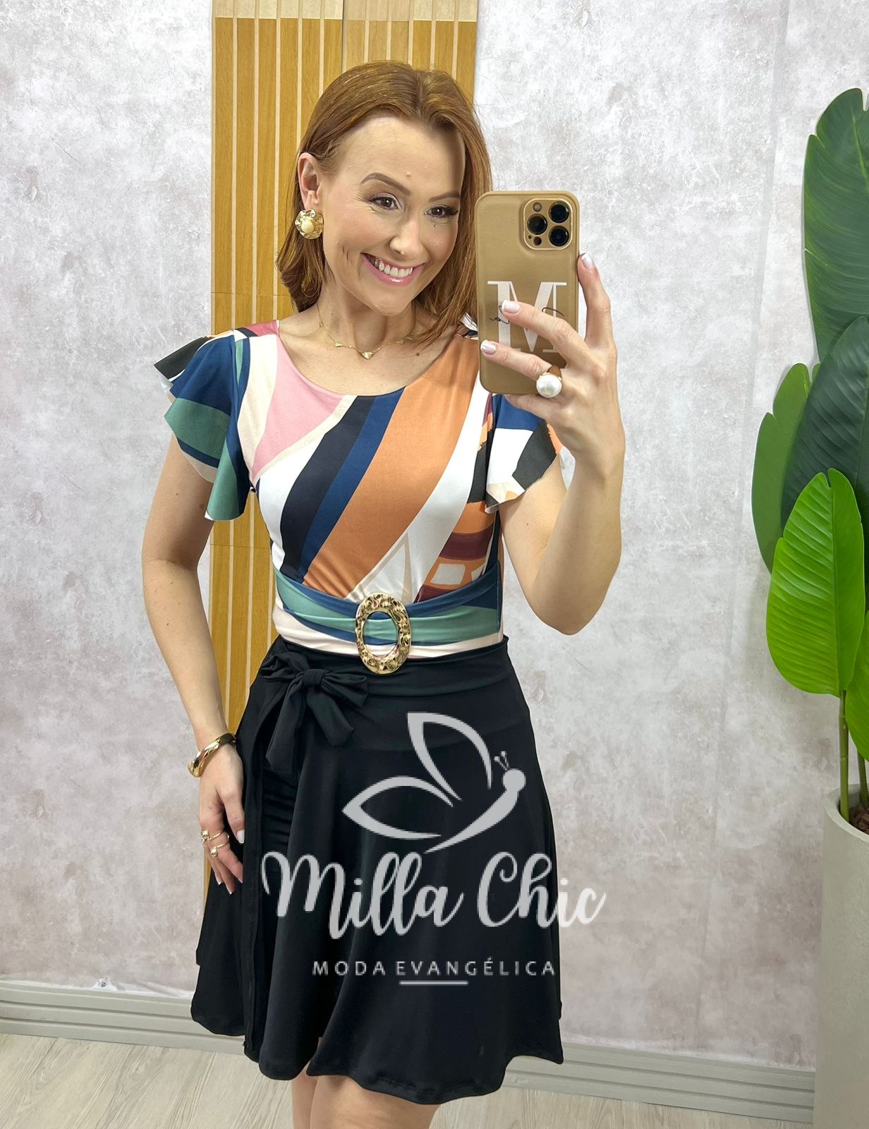 Milla Chic - millachic com br conjunto maio e short saia colorido 2 Conjunto Maiô E Short Saia - ColorFul - Milla Chic