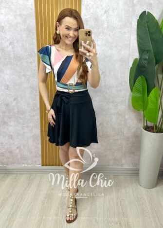 Milla Chic - millachic com br conjunto maio e short saia colorido 3 Conjunto Maiô E Short Saia - ColorFul - Milla Chic