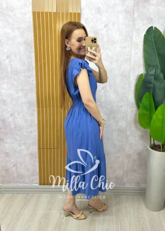 Vestido Alicia em viscosarja vermelho cereja - Milla Chic