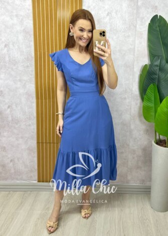 Vestido Alicia em viscosarja vermelho cereja - Milla Chic