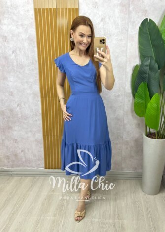 Vestido Alicia em viscosarja vermelho cereja - Milla Chic