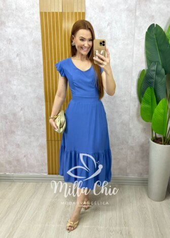 Vestido Alicia em viscosarja vermelho cereja - Milla Chic