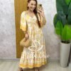 Vestido Catarina em viscosarja estampado amarelo - Milla Chic