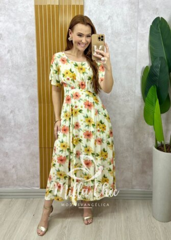Vestido Esmeralda - Off  floral - Milla Chic