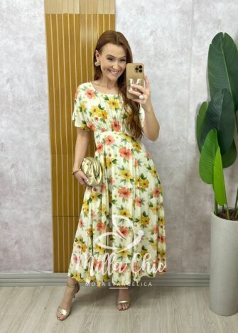 Vestido Esmeralda - Off  floral - Milla Chic