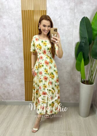 Vestido Esmeralda - Off  floral - Milla Chic