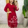 Vestido Fabiane em chiffon - Cereja - Milla Chic