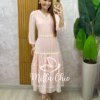 Vestido Fabiane em chiffon - Rosa delicate - Milla Chic