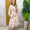 Vestido Fabiane em chiffon - Rosa Pó - Milla Chic