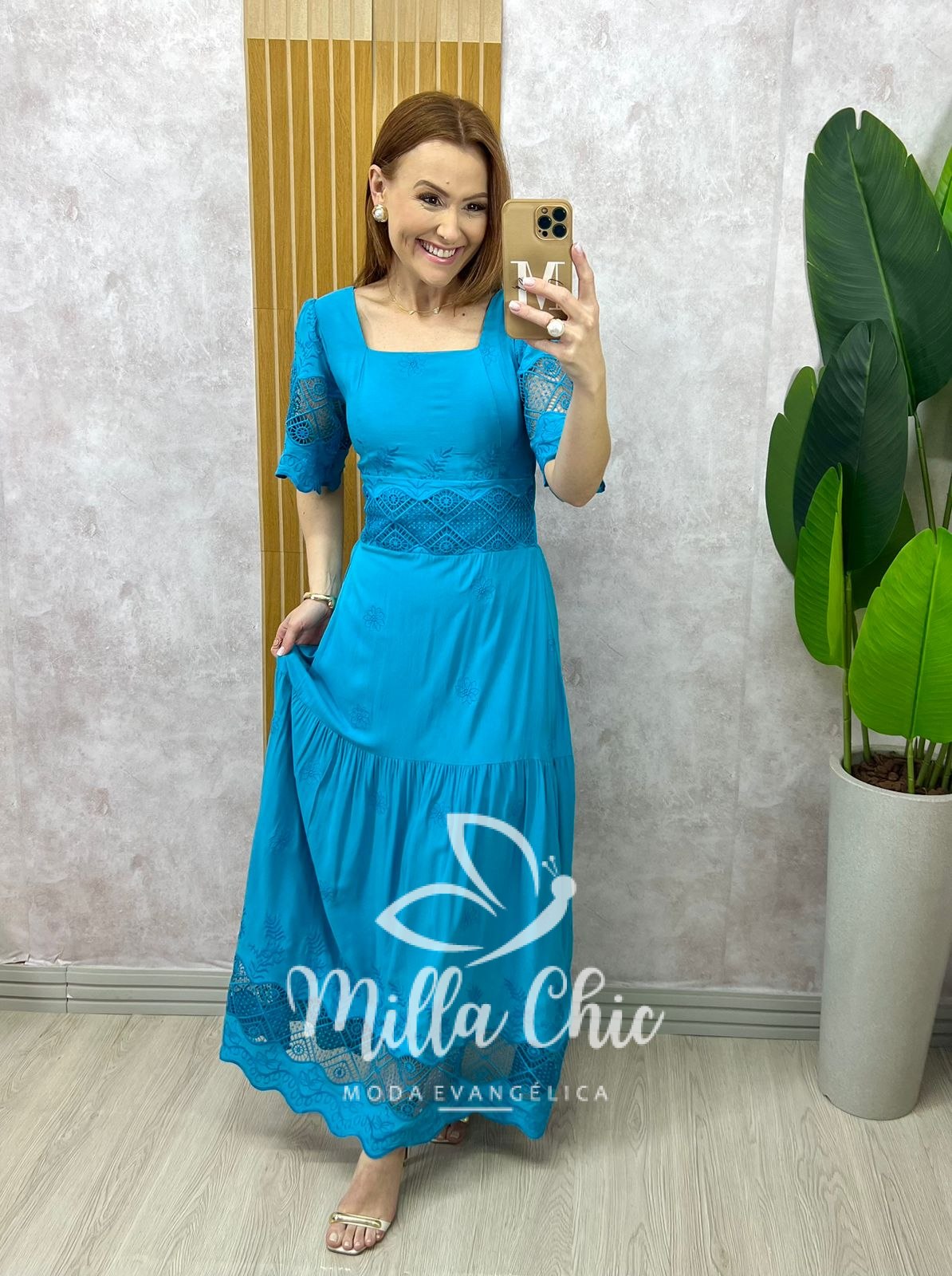 Milla Chic - millachic com br vestido isabel em lesie azul petroleo 1 Vestido Isabel Em Lesie - Azul Petróleo - Milla Chic