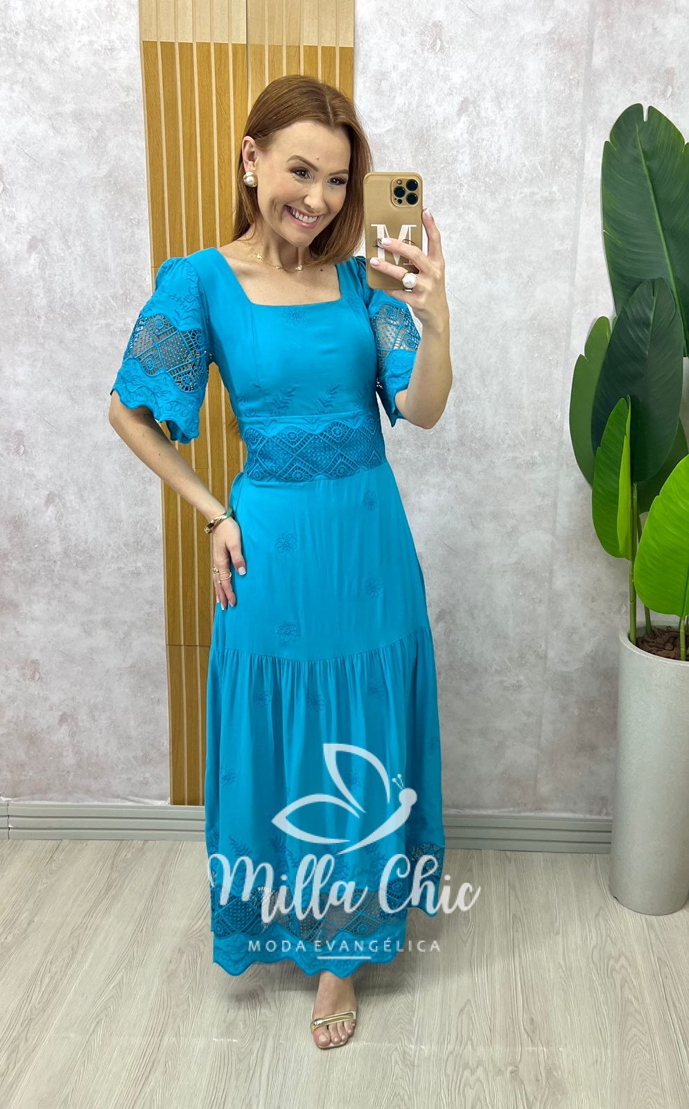 Milla Chic - millachic com br vestido isabel em lesie azul petroleo 2 Vestido Isabel Em Lesie - Azul Petróleo - Milla Chic