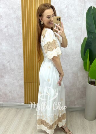 Milla Chic - millachic com br vestido isabel em lesie branco 1 Vestido Isabel Em Lesie - Branco - Milla Chic