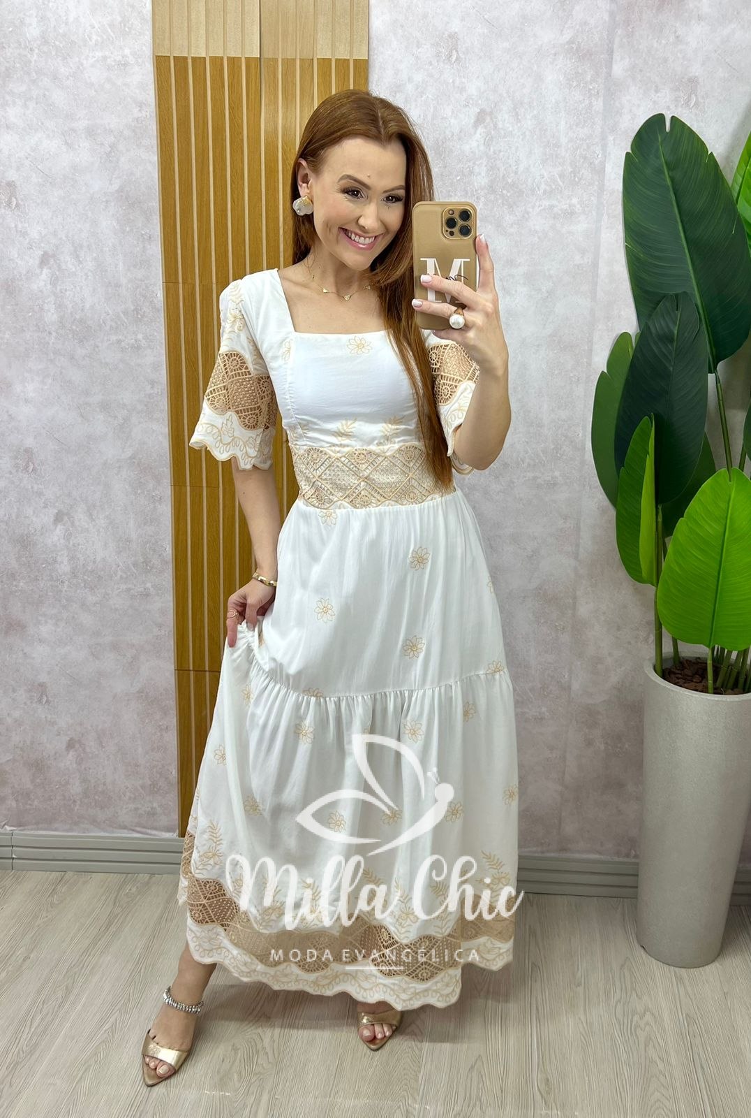 Milla Chic - millachic com br vestido isabel em lesie branco 2 Vestido Isabel Em Lesie - Branco - Milla Chic