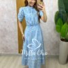 Vestido Joyce  em Lesie algodão azul celeste - Milla Chic
