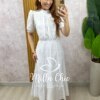 Vestido Joyce  em Lesie algodão Branco - Milla Chic
