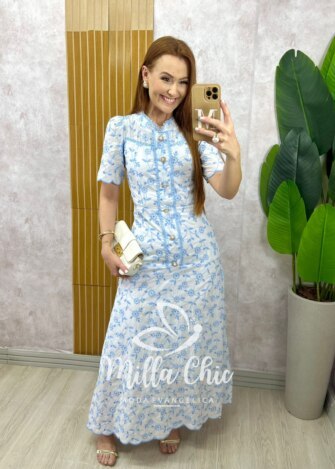 Vestido Brigida  em lesie bordada - Milla Chic