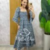 Vestido Luana em jeans bordado - Milla Chic