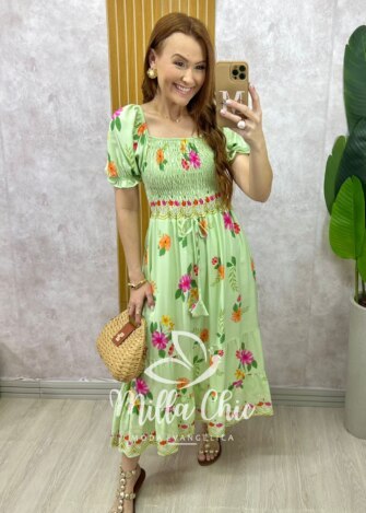 Milla Chic - millachic com br vestido melina manga princesa amarelo copia 1 Vestido Melina Manga Princesa - Verde - Milla Chic