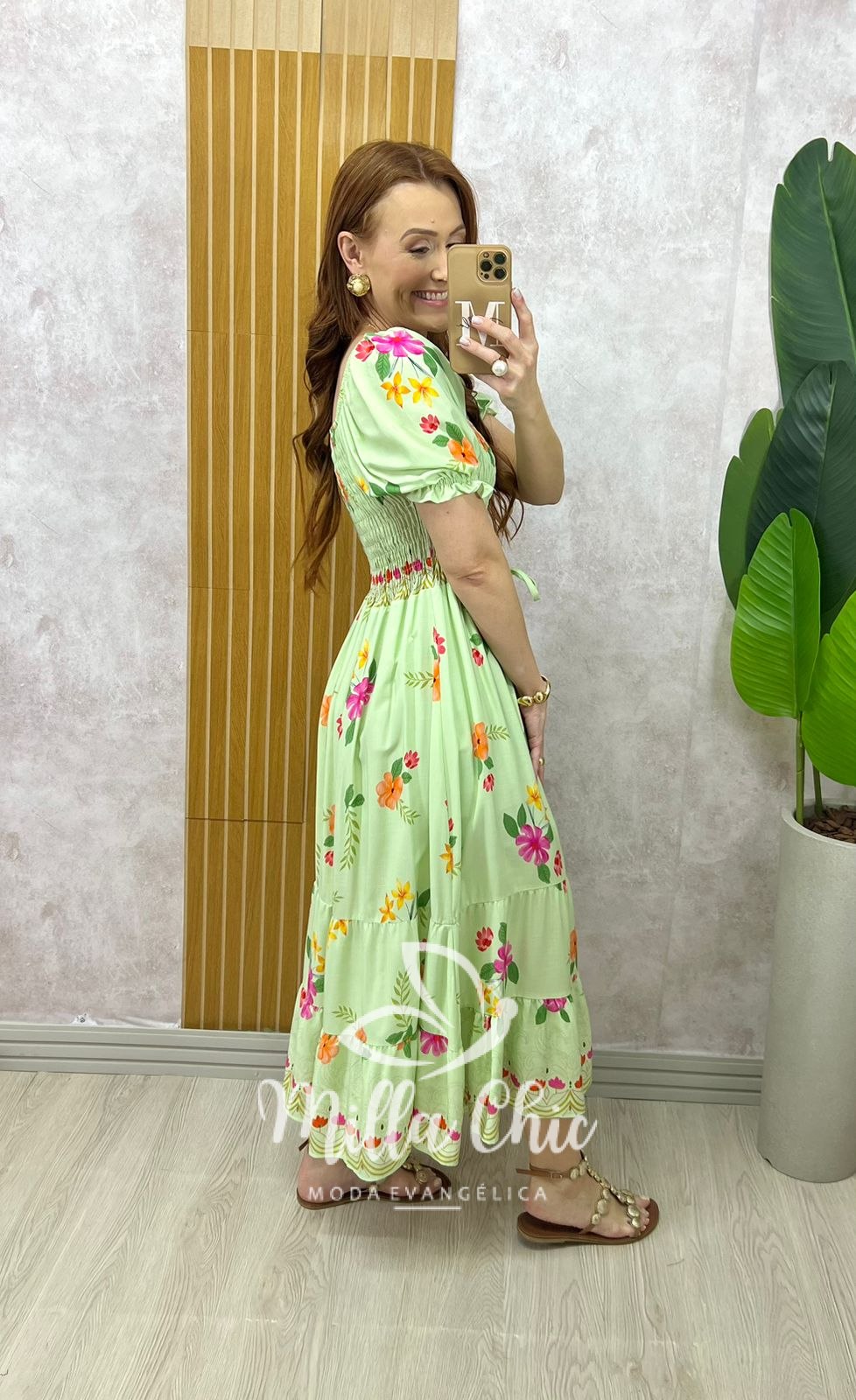 Milla Chic - millachic com br vestido melina manga princesa amarelo copia 3 Vestido Melina Manga Princesa - Verde - Milla Chic