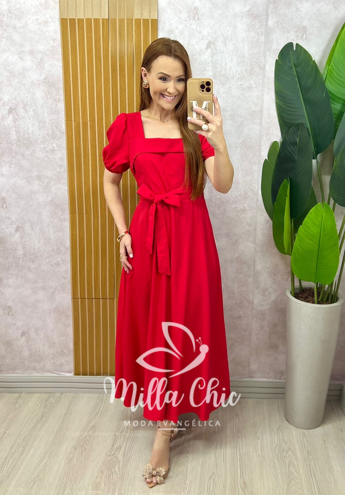 Milla Chic - millachic com br vestido nicole em alfaiataria vermelho cereja 1 Vestido Nicole Em Alfaiataria - Vermelho Cereja - Milla Chic