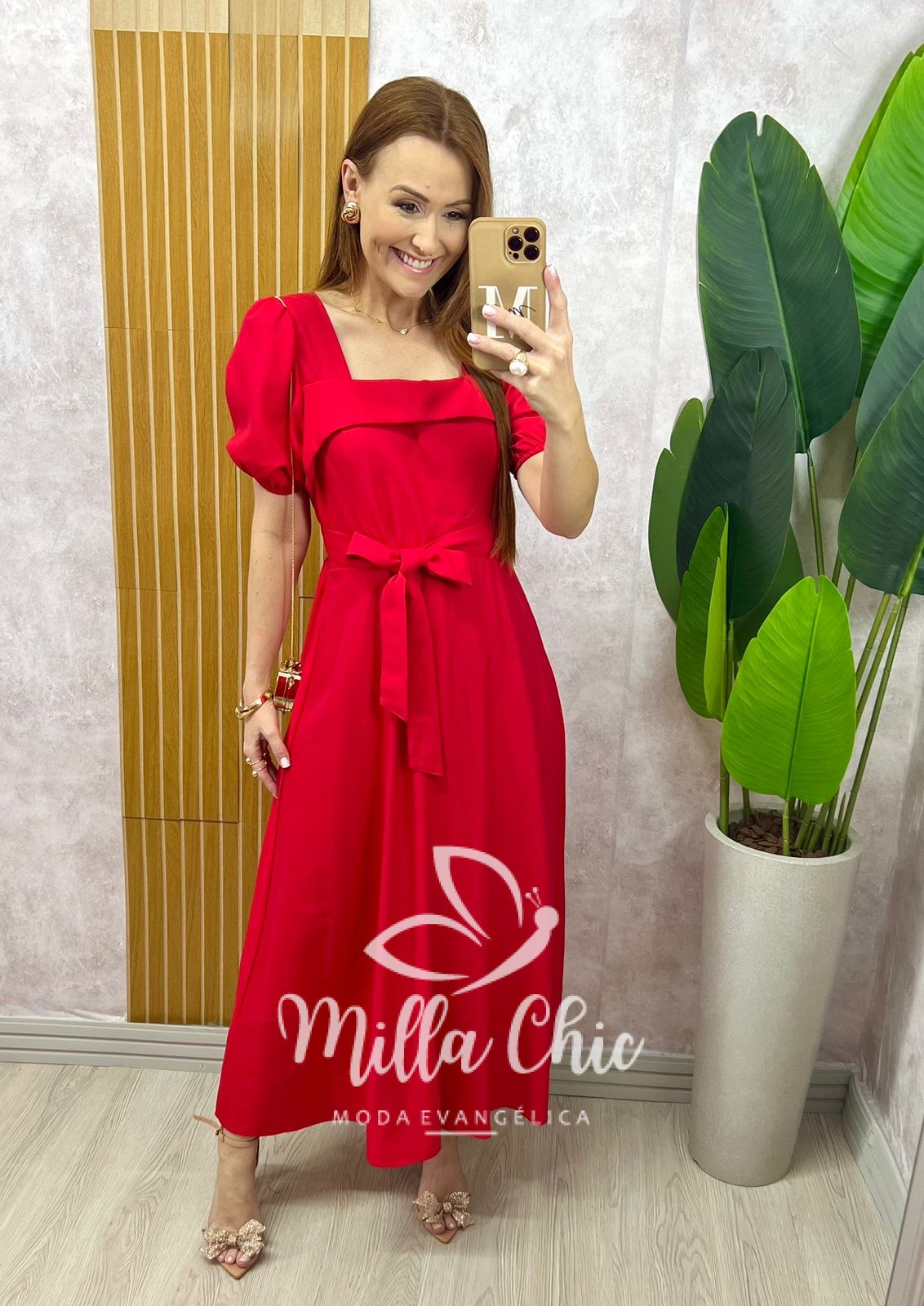 Milla Chic - millachic com br vestido nicole em alfaiataria vermelho cereja 4 Vestido Nicole Em Alfaiataria - Vermelho Cereja - Milla Chic